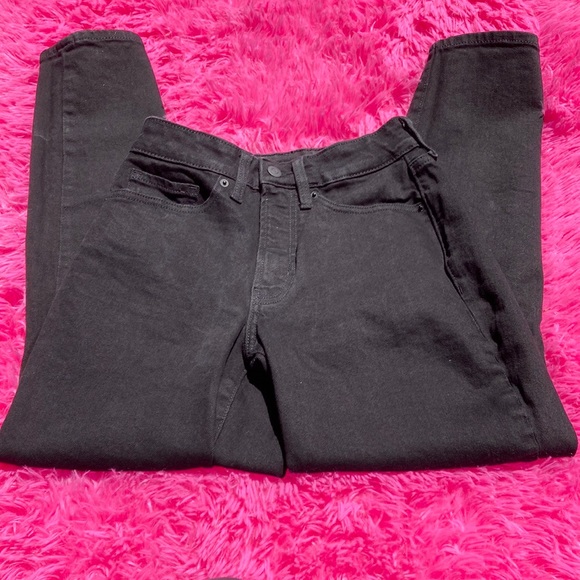 Two pair lot of Old Navy black jeans, one boot cut and one straight, size 4 - Picture 4 of 7